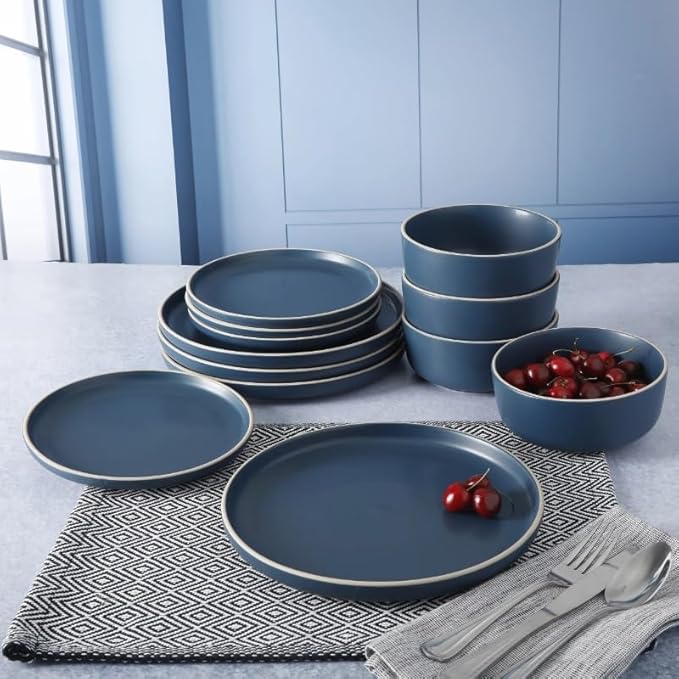 Home Everyday Dinnerware Set 12-Piece Set Dinnerware Set Dishes Round Plates Tableware Sets