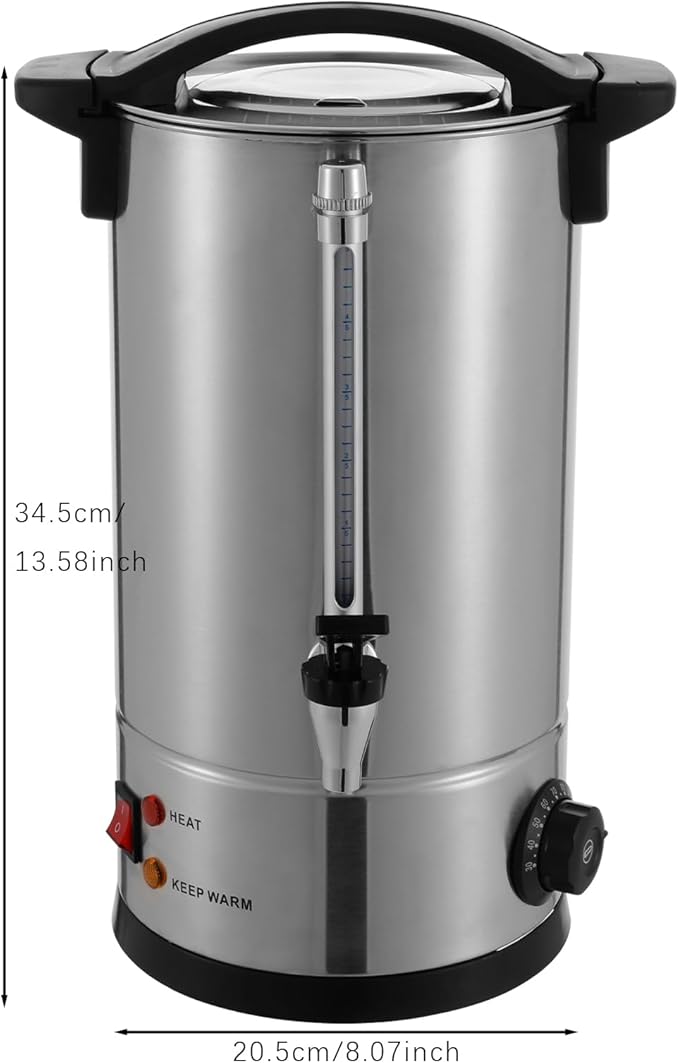 Commercial Coffee Urn 110V Coffee Percolator Commercial Coffee Maker Stainless Steel Coffee Maker Hot Water Beverage Dispenser Electric Coffee Urn For Catering Wedding Party (8L/2.11Gal)