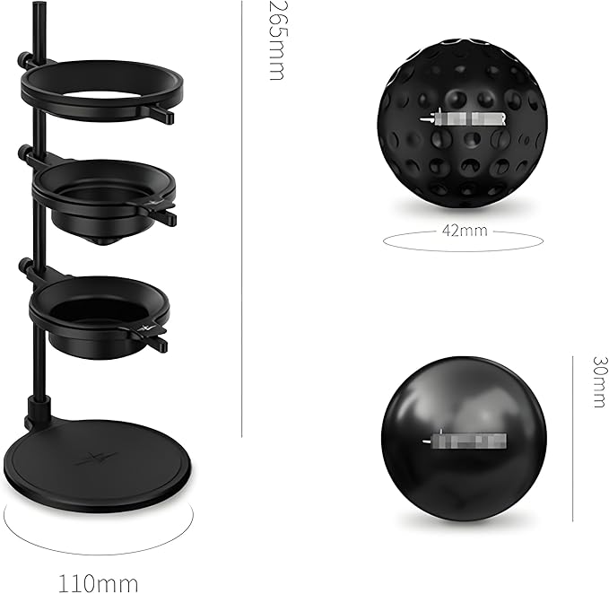Coffee Dripper Stand with 2 Pcs Espresso Cooling BallHeight Adjustable Metal Pour Over Coffee Stand Elegant Gift for Coffee Dripper Brewer Lovers (Silver)