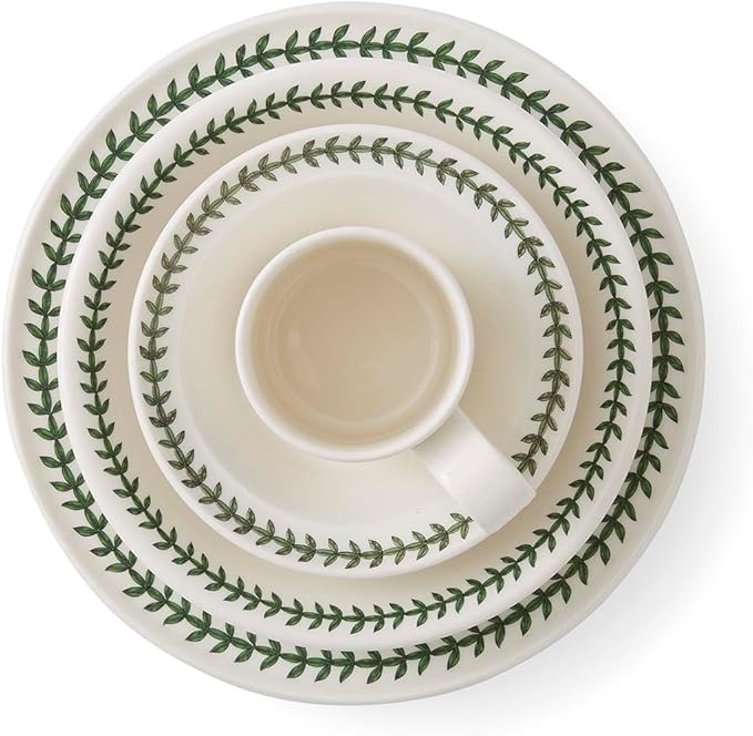 Portmeirion Botanic Garden 4 Piece Dining Set – Floral Earthenware Dinnerware Blooms – Includes 10.5 Dinner Plate 8.3 Salad Plate 6.5 Bowl &amp 12 Oz. Mug – Dishwasher Safe Tableware Essentials
