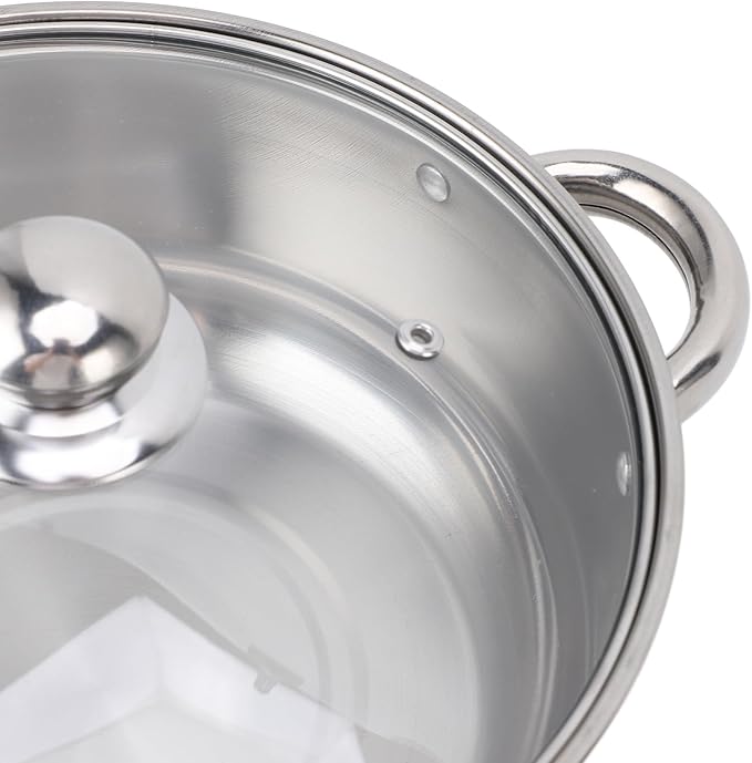 Stainless Steel Soup Pot 5 Piece Cookware Set with Heat Handle and Glass Lids for Stockpot Saute Pan Saucepan Dishwasher Safe Induction Compatible