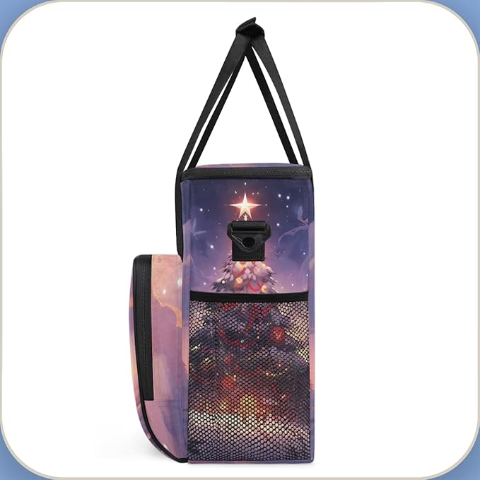 Xmas Tree Coffee Maker Carrying Bag Magical Tree Travel Storage Bag Compatible with K-Mini or K-Mini Plus Single Serve Coffee Brewer Carrying Case with Multiple Pockets &amp Shoulder Strap