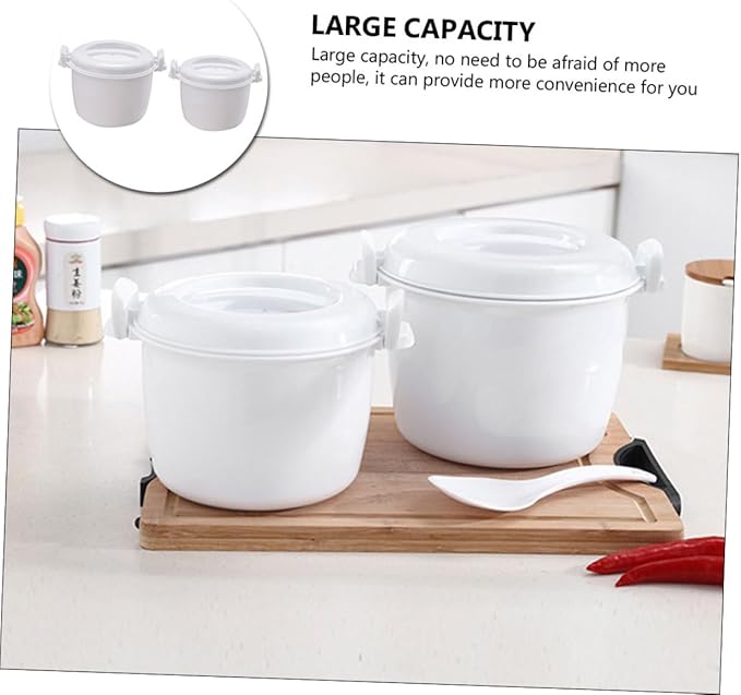 Ciieeo 2pcs Practical Rice Cooker Microwave Rice Maker for Microwave Insulated Lunch Containers Home Supply