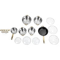Pots and Pans SetPremium Stainless Steel Cookware Set - Proof and Stick Proof Pan and Pot Set with Gold Handles and Kettle - Ideal for Home Kitchens and Restaurants (Gold Handle)