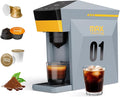 BENFUCHEN 4 in1 Single Serve Coffee Maker 19 Bar Espresso Coffee Machine For KCup/Nespre sso OriginalLine Capsules/Ground Coffee Single Cup Coffee Brewer 1400W Fast Brew in 1 Minute Cloud Gray