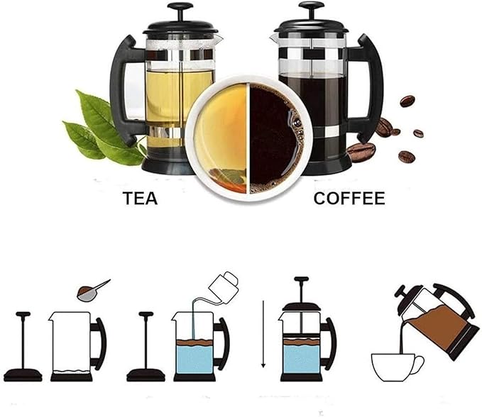 Press Coffee/Tea Coffee Pots Coffee Maker Kettle Stainless Steel Glass Thermos Coffee &amp Tea Carafes 1000ML