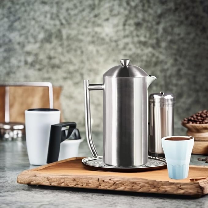 Frieling Double-Walled Stainless-Steel French Press Coffee Maker in Frustration Free Packaging Brushed 17 Ounces