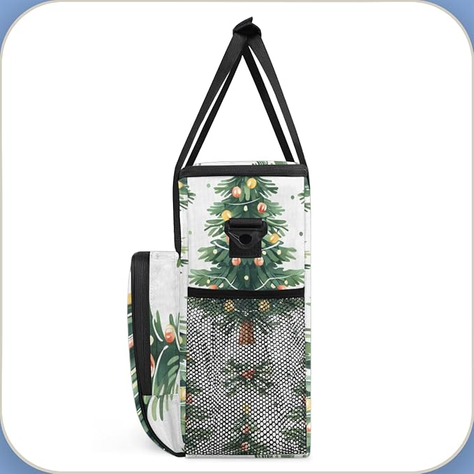 Christmas Festivals Coffee Maker Carrying Bag Modern Tree Travel Storage Bag Compatible with K-Mini or K-Mini Plus Single Serve Coffee Brewer Carrying Case with Multiple Pockets &amp Shoulder Strap