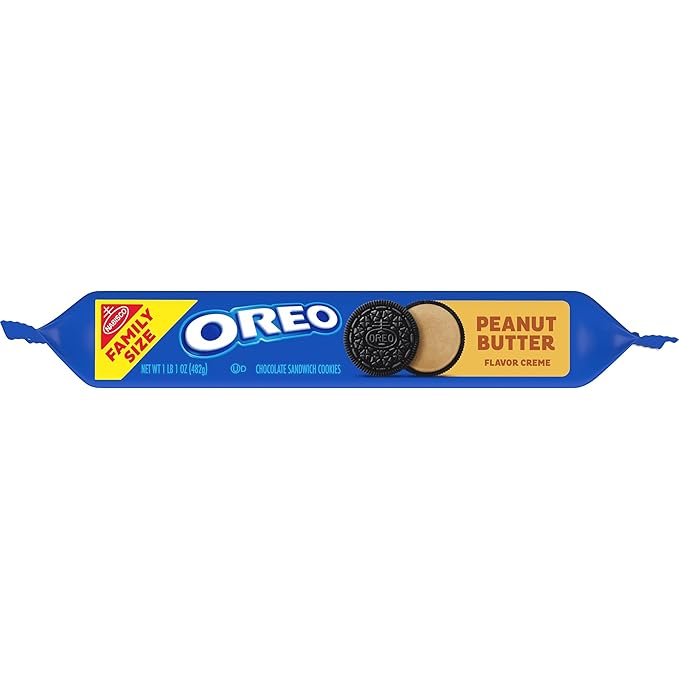 OREO Peanut Butter Creme Chocolate Sandwich Cookies Family Size 17 oz
