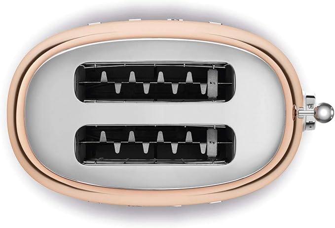 Smeg TSF01RGUS 50's Retro Style Toaster Bundle with Bamboo Tongs - (Rose Gold) 2 Slice