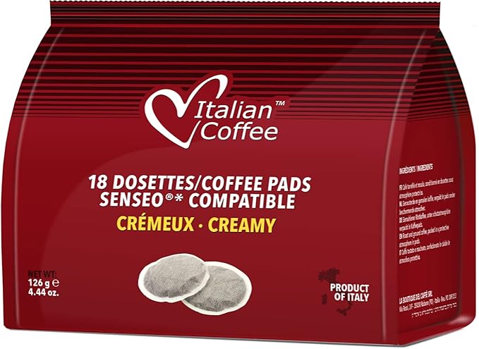 Italian Coffee For Espresso Lovers Italian Coffee pads compatible with Senseo machines (Cremoso 54 Pads)