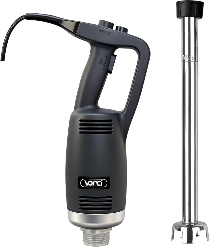 VONCI 750W Commercial Immersion Blender Extra Heavy Duty Hand Blender with Variable Speed 8000-19000RPM Handheld Stick Mixer with 22 SUS 304 Shaft Commercial Emulsifier for Restaurant Kitchen.