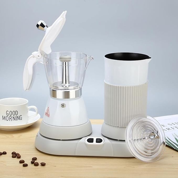 STDZQCWY Espresso Coffee Maker 480W Household Mini Automatic Milk Foaming Machine Slow Brew Espresso Coffee Maker with Milk Frother for Home Kitchen Coffee Shop Restaurant