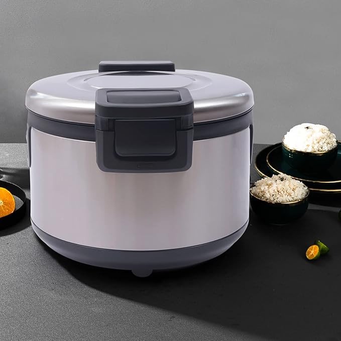 Rice Warmer Machine 20qt Commercial-Grade Electric Rice Warmer 21.65x21.65x12.60in Portable Non-Stick Inner Pot Rice Warmer Dual Temperature Control Design Circulation Insulation Black