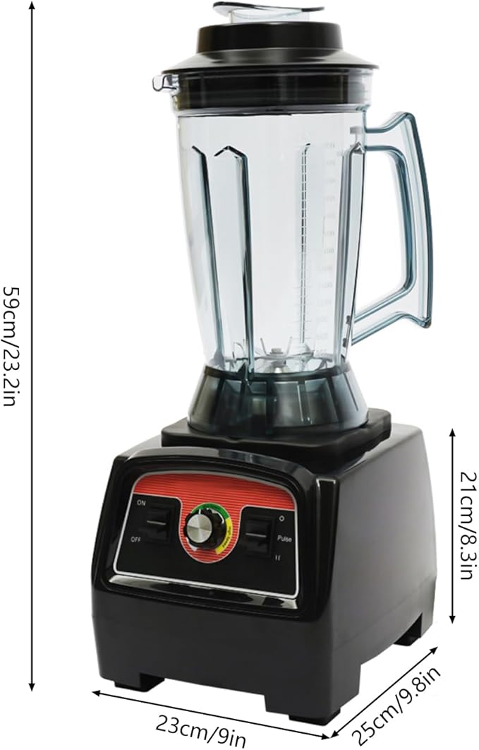 1.03Gal Food Blender 2800W Smoothie Blender 57000Rpm Counter Top Blenders with Handle for Milk Tea Stores and Restaurants 9 x 9.8 x 23.2 Inch Black