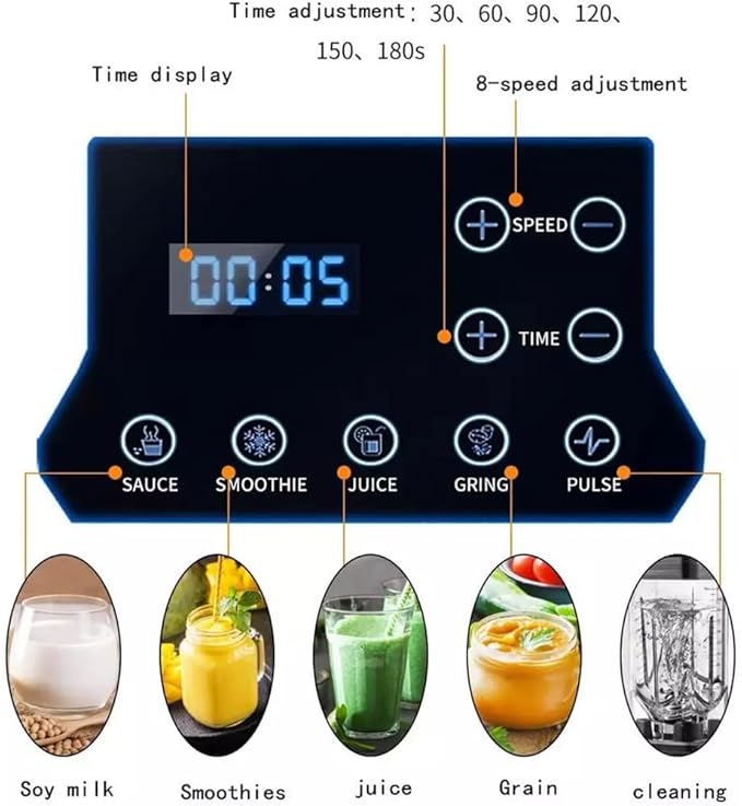 Blender Smoothie Maker with Sound Enclosure Commercial Fruit Juice Smoothie Maker Professional Countertop Blender Silent Broken Wall Cooking Machine for Smoothie Fruits A