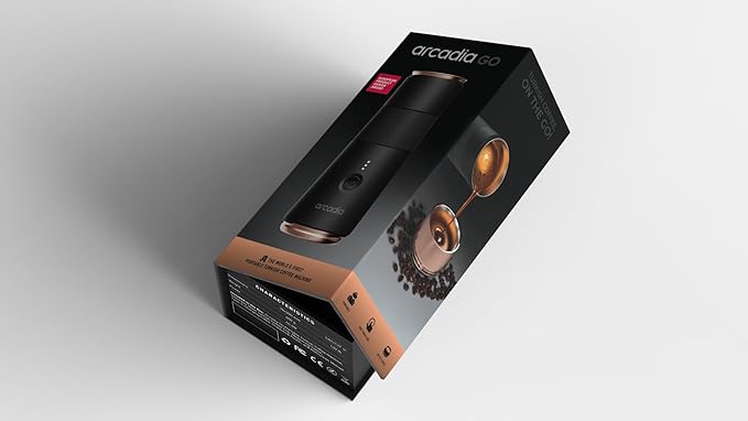 Arcadia Go Rechargeable Portable Turkish Coffee Maker – USB-C Powered Compact &amp Cordless Ideal for Outdoors Travel Camping Office &amp Home Brewing (Night Black)
