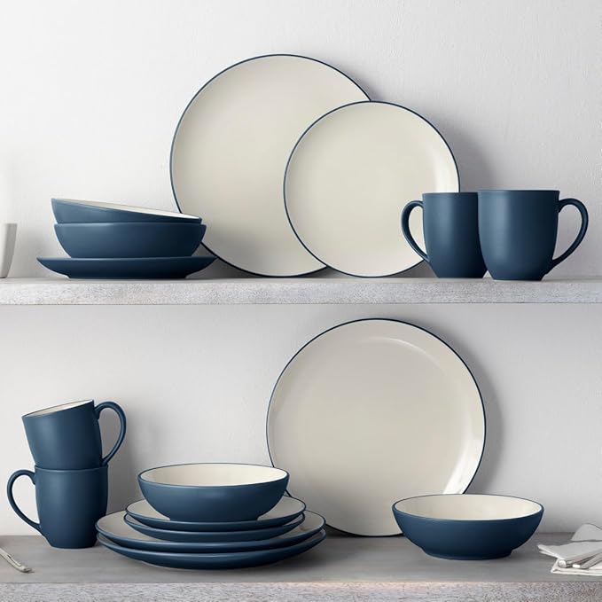 Noritake Colorwave Blue 16-Piece Coupe Set Service for 4 in Blue