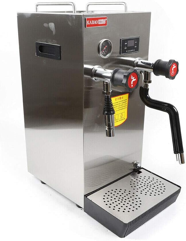 YIYIBYUS Espresso Machine 110V 8L Commercial Espresso Coffee Milk Foam Maker Stainless Steel Electric Fast Heating Steam Water Boiling Machine with LED Display for Tea Cappuccino Latte Mocha