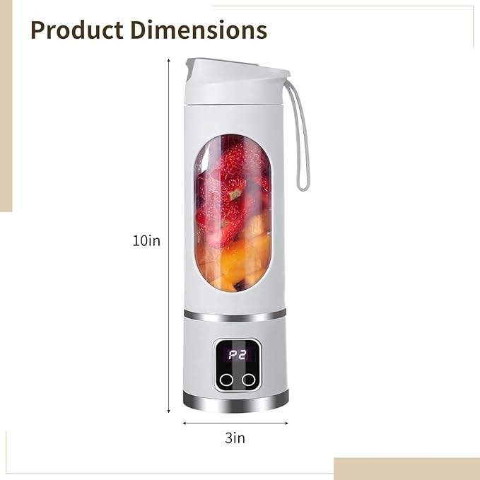 Multi-Functional Mini Blender For Students Convenient Juicer Cup With Built-In Battery Usb Charge 15.2 Fl Oz / 450 Ml Capacity Ideal For Home And Travel User-Friendly Silicone Handle