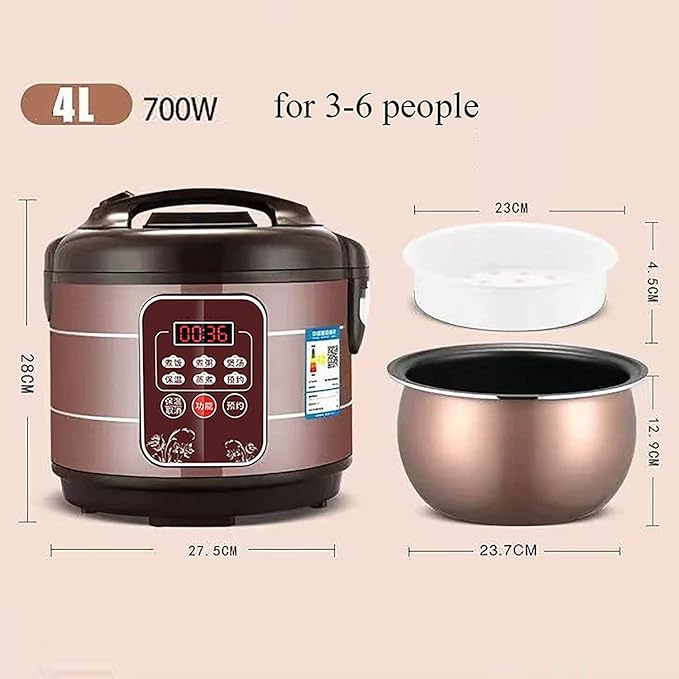 Rice Cooker Household Multi-Function Cooking Rice Cooker for 1-8 People ntelligent Insulation and 24H Reservation (5L) ()
