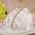 Dinnerware Sets - Luxury Gift Dishes Service Set Dinnerware Sets Porcelain Luxury Bone China Dish Sets Bowls/Dinner Plates/Pot/Saucers Gold Pattern Trim for DailyOne Color-58 Piece Set