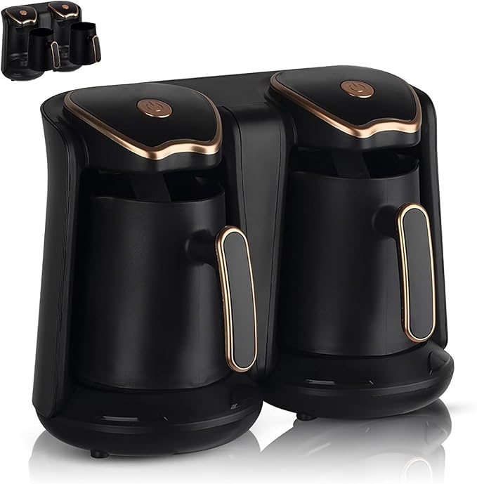 Electric Turkish Coffee Maker 1200W Portable Hot Beverage Machine Brews 8 Cups Anti-Overflow &amp Anti-Dry Burn Ideal for Greek Coffee Lovers