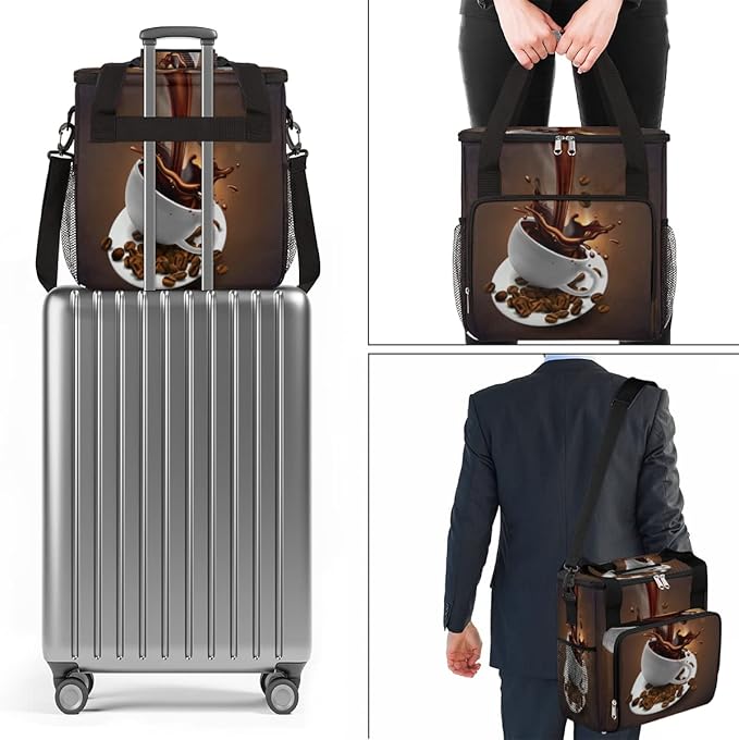cfpolar Coffee Maker Storage Bag Waterproof Travel Carrying Storage Tote Bag Organizer Case Compatible with K-Mini or K-Mini Plus And Suitable for Other Accessories With Pockets for K-Cup Pods