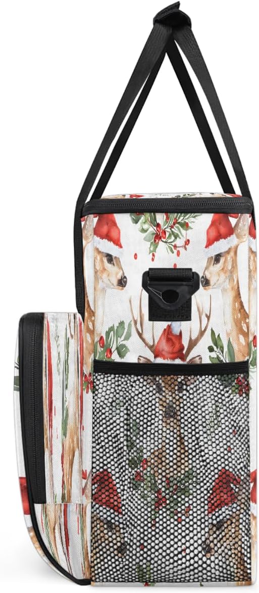 Christmas (716) Coffee Maker Carring Bag Travel Carrying Storage Tote Bag Compatible with Keurig K-Mini or K-Mini Plus Portable Single Serve Coffee Brewer Case with Pockets for K-cup Pods