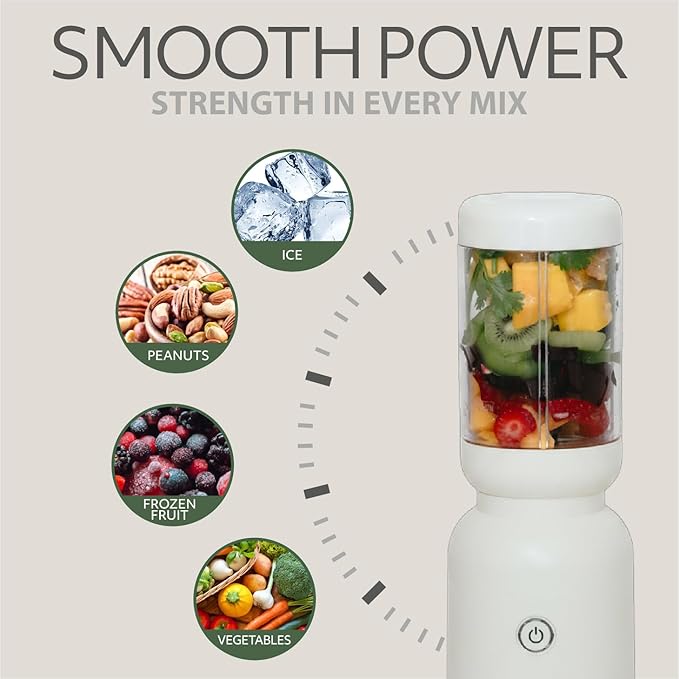 WILLOW Eco Series Warrior Blender Compact Personal Blender for Smoothies Shakes &amp Ice Crushing One-Button-Operation Smoothie Maker 600 Watt Base Includes 30 OZ Cup + To-Go Cup with 2 Lids