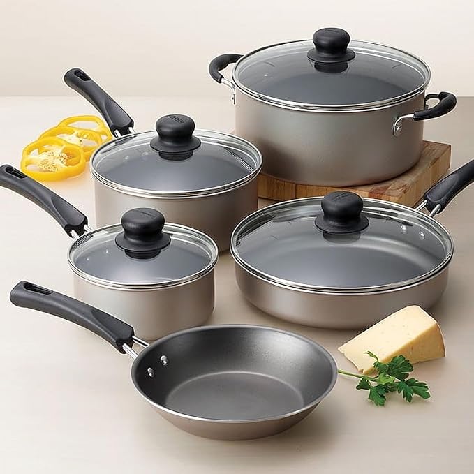 9-Piece Non-Stick Cookware Set Champagne