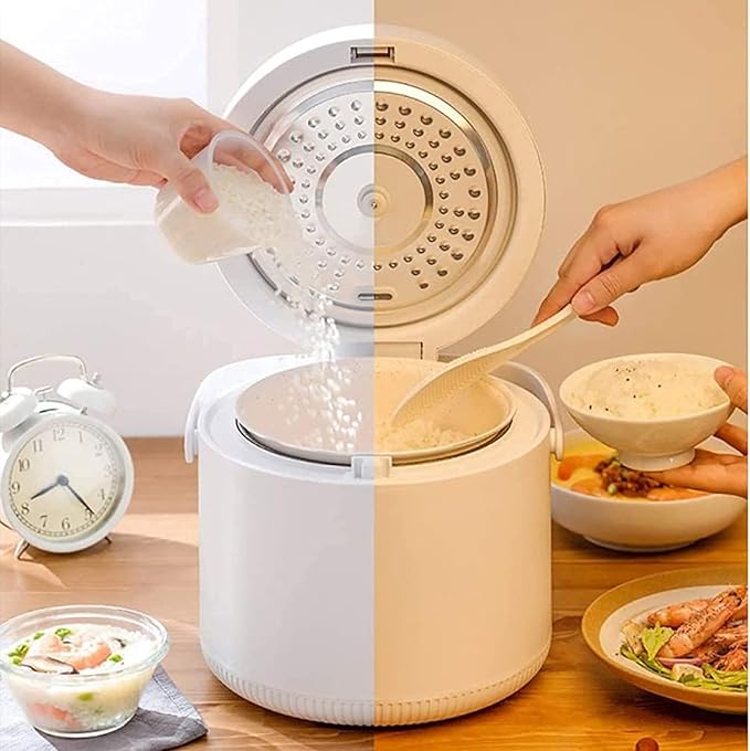 2L Mini Electric Rice Cooker Thermal Lunch Box Portable Meal Thermal Heating Food Container&ampWarmer