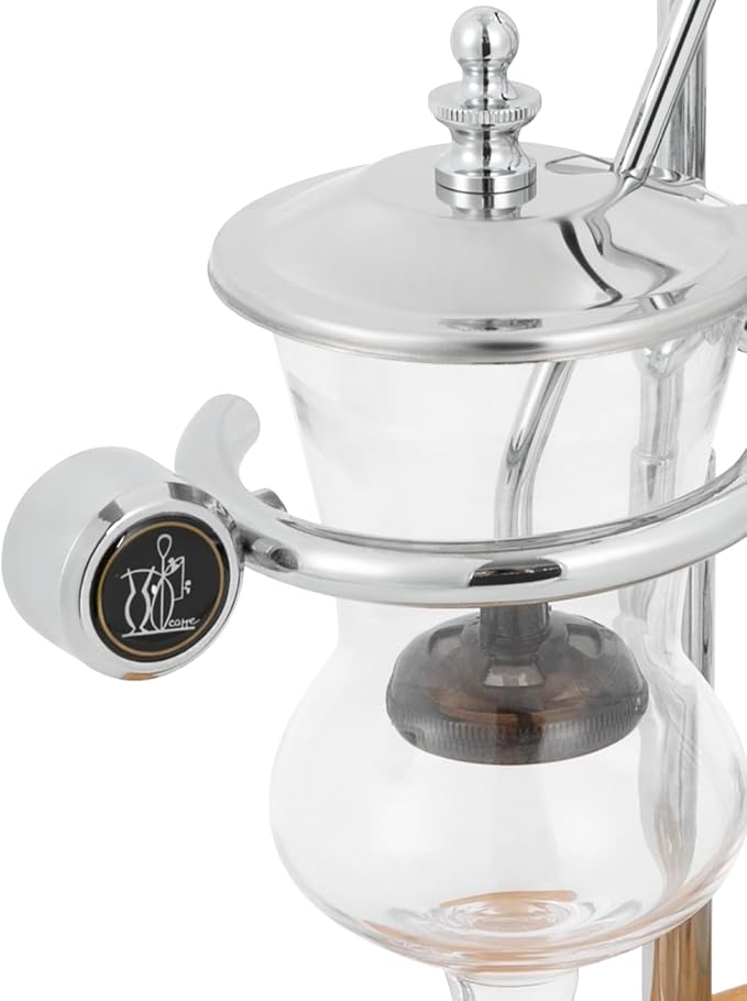 Family Balance Siphon Syphon Coffee Maker Siphon Brewer Elegant Retro-Style Design Sliver (Sliver 1)