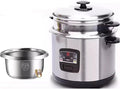 Stainless Steel Rice Cooker Double-Bottomed Food Grade Interior Liner Household Rice Cooker (Color : 5L)