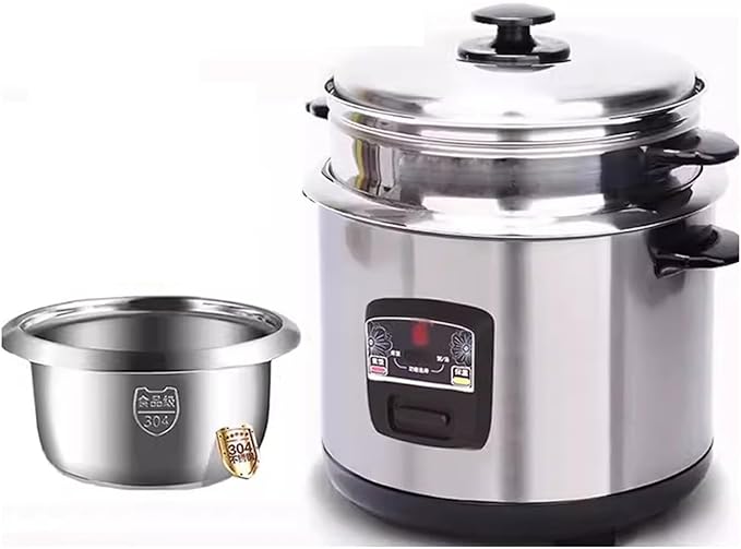Stainless Steel Rice Cooker Double-Bottomed Food Grade Interior Liner Household Rice Cooker (Color : 4L)