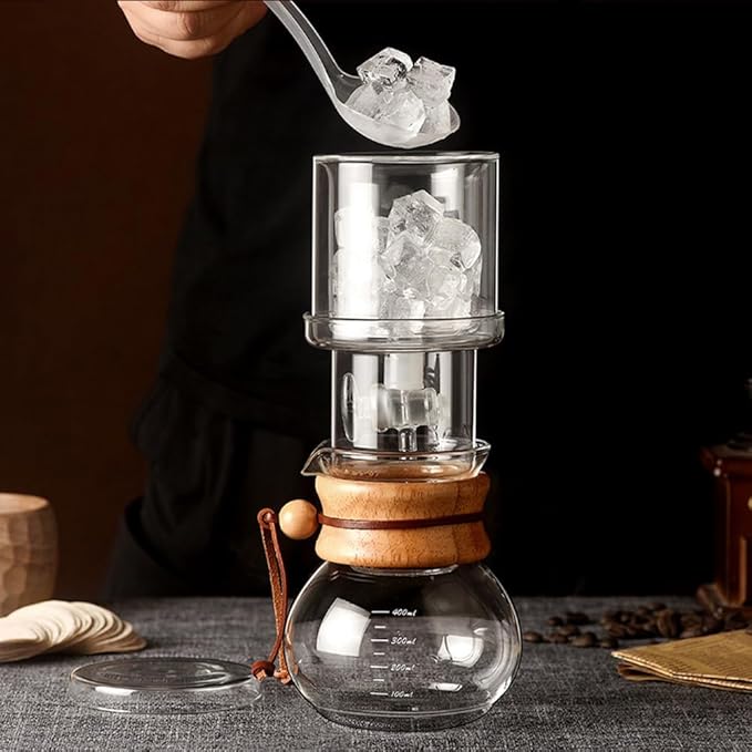 13.5oz Slow Drip Cold Brew Coffee Maker Borosilicate Glass Iced Dripper Pour Over Coffee Brewer Gift for Coffee Bar Accessories
