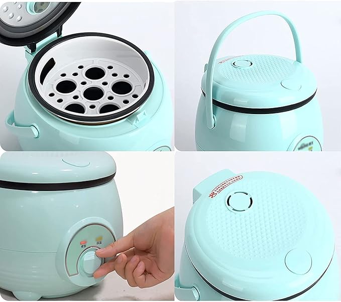 Mini Cute Rice Cooker Steamer 2L Large Capacity Thickened Aluminum Alloy Non-Stick Inner Pot for Family Dormitory 1~3 People