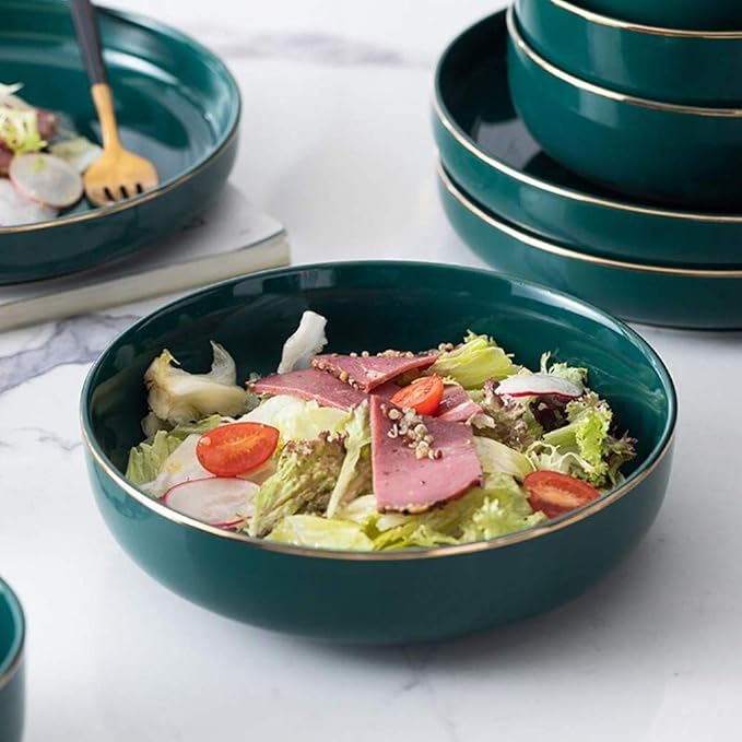 Dinner SetUniquek Green Phnom Penh Ceramics Dinnerware Set of 26 Pieces Suitable for Housewarmingurant Banque