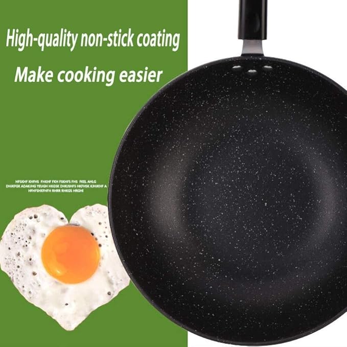 3-Piece Cookware Set with Glass Lid Non-Stick Induction Pots Wok Frying Pan Non-Scalding Handle Easy to Clean Suitable for All Heat Sources