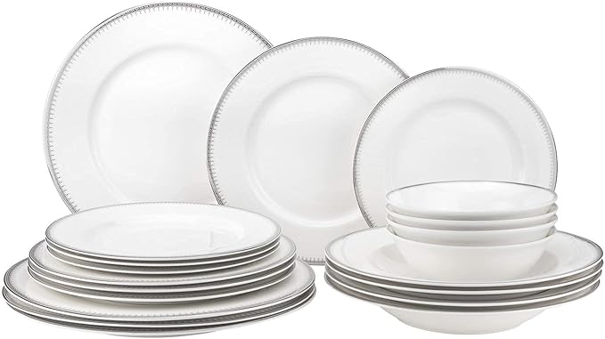 Euro Porcelain 57-pc Banquet Dinnerware Set Luxury Bone China Tableware Service for 8