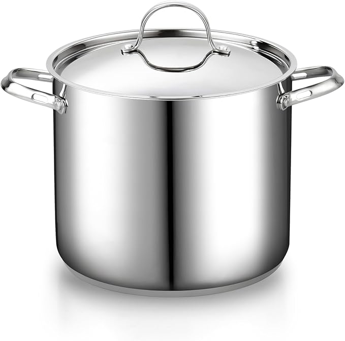 Cooks Standard Stainless Steel Kitchen Cookware Set Stockpot &amp Saucepans with Lids Professional Grade Pots and Pans 8 &amp 12 Quart
