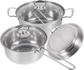 Uonlytech Stainless Steel Cookware Set Pots and Pans Comfortable Handles Soup Pot Frying Pan Even Heating Easy Cleaning