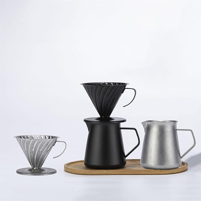 Professional Hand Drip Coffee Maker - 600ml Coffee Dripper &amp Server Perfect Brewing(Retro Color)