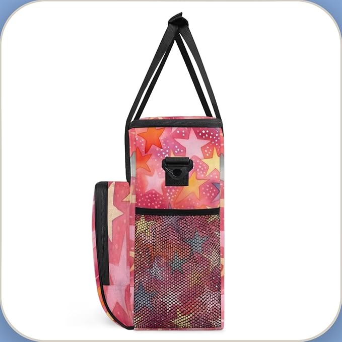 Rainbow Star Coffee Maker Carrying Bag Portable Travel Storage Tote Bag Compatible with K-Mini or K-Mini Plus Single Serve Coffee Brewer Carrying Case with Multiple Pockets &amp Shoulder Strap