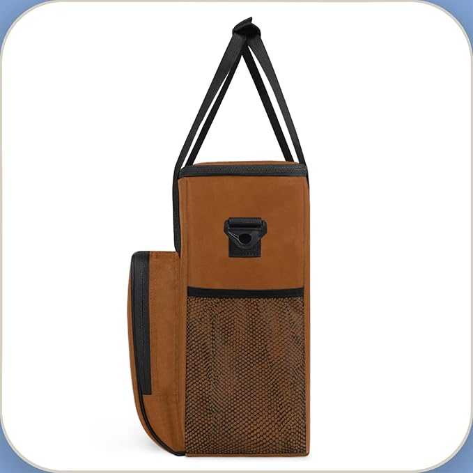Brown Coffee Maker Carrying Bag Waterproof Insulated Leakproof Cooler Bag Portable Storage Tote Bag Organizer With Shoulder Strap
