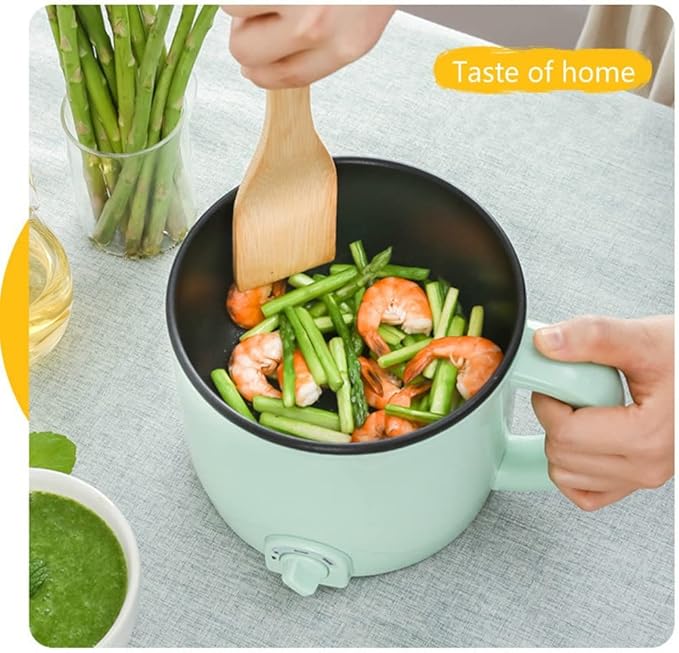 220V Mini Multifunction Electric Cooking Machine Household Hot Pot Multi Rice Cooker Non-stick Pan(Green double)