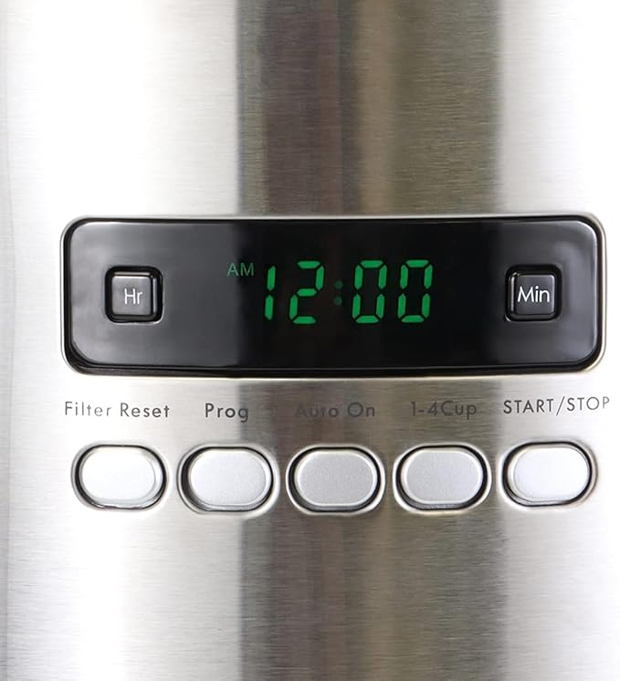 Kenmore Drip Coffee Maker - 12 Cup Programmable Cafe Machine With Glass Pot Regular &amp Bold Brew Auto Shut Off Large Water Reservoir Reusable Filter Kitchen Appliances Black