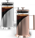 Cafe Du Chateau French Press Coffee Maker Bundle – Stainless Steel Design with 4-Level Filtration for Rich Smooth Brews at Home or Office