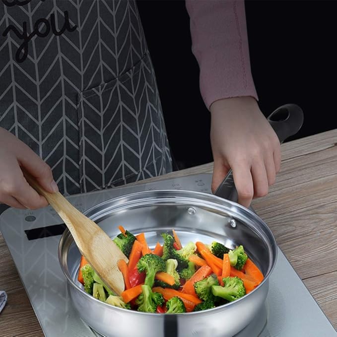 3pc Saucepan Set with Lids - Stainless Steel Nonstick Cookware Induction Pots and Pans SetsChemical-Free Kitchen Sets with Stay-Cool HandleSaucepanStock PotSkilletho