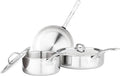 Viking Culinary 3-Ply Stainless Steel Cookware Set with Metal Lids 5 Piece Dishwasher Oven Safe Works on All Cooktops including Induction